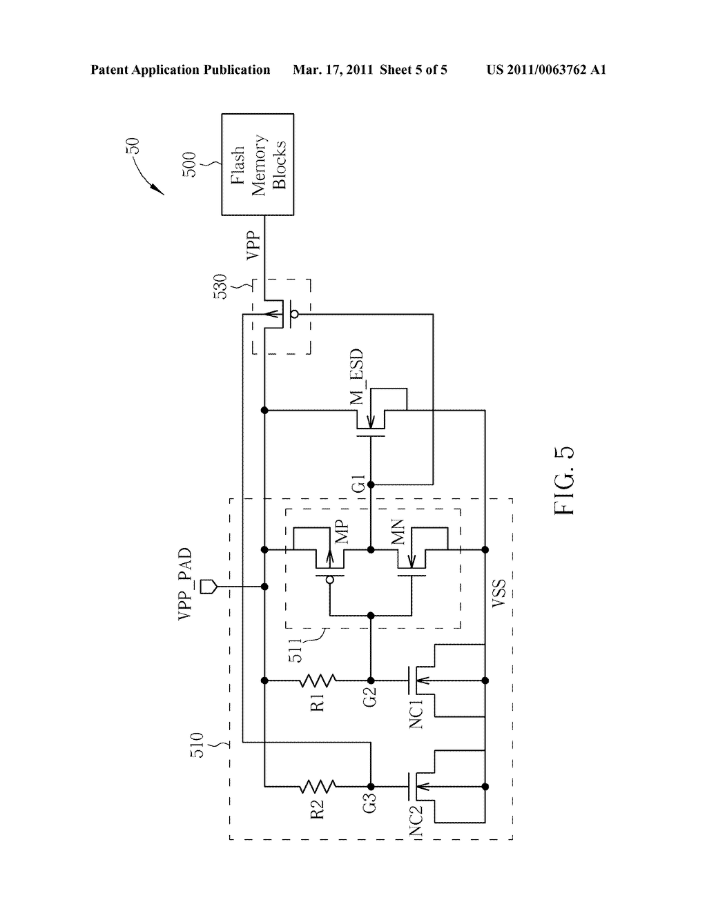 FLASH MEMORY CIRCUIT WITH ESD PROTECTION - diagram, schematic, and image 06