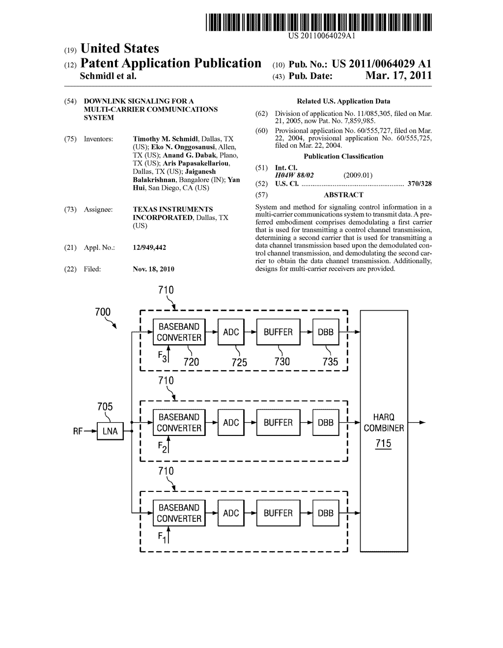 DOWNLINK SIGNALING FOR A MULTI-CARRIER COMMUNICATIONS SYSTEM - diagram, schematic, and image 01