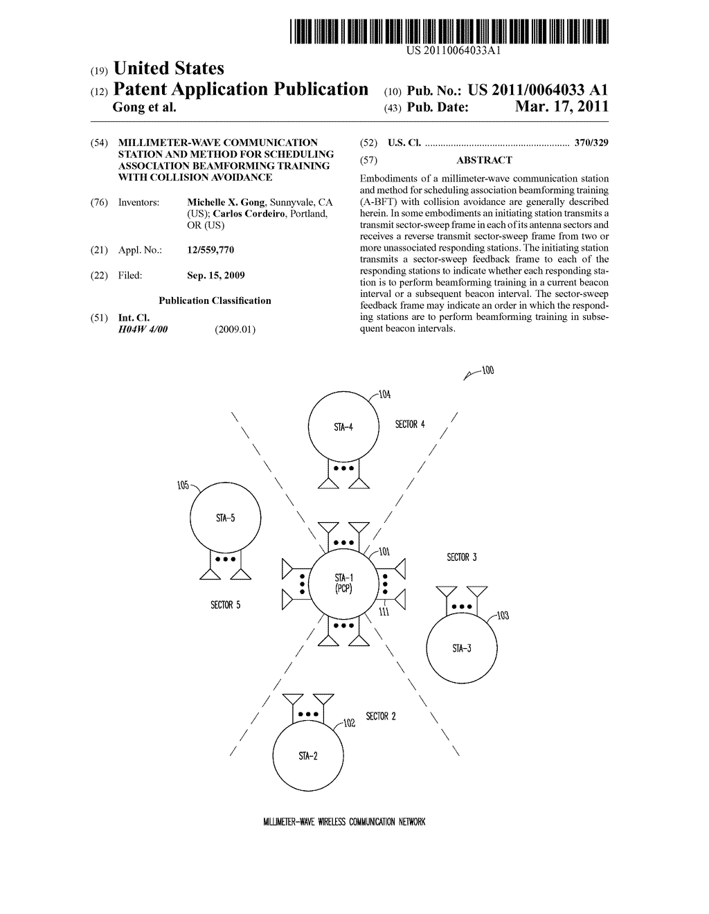 MILLIMETER-WAVE COMMUNICATION STATION AND METHOD FOR SCHEDULING ASSOCIATION BEAMFORMING TRAINING WITH COLLISION AVOIDANCE - diagram, schematic, and image 01