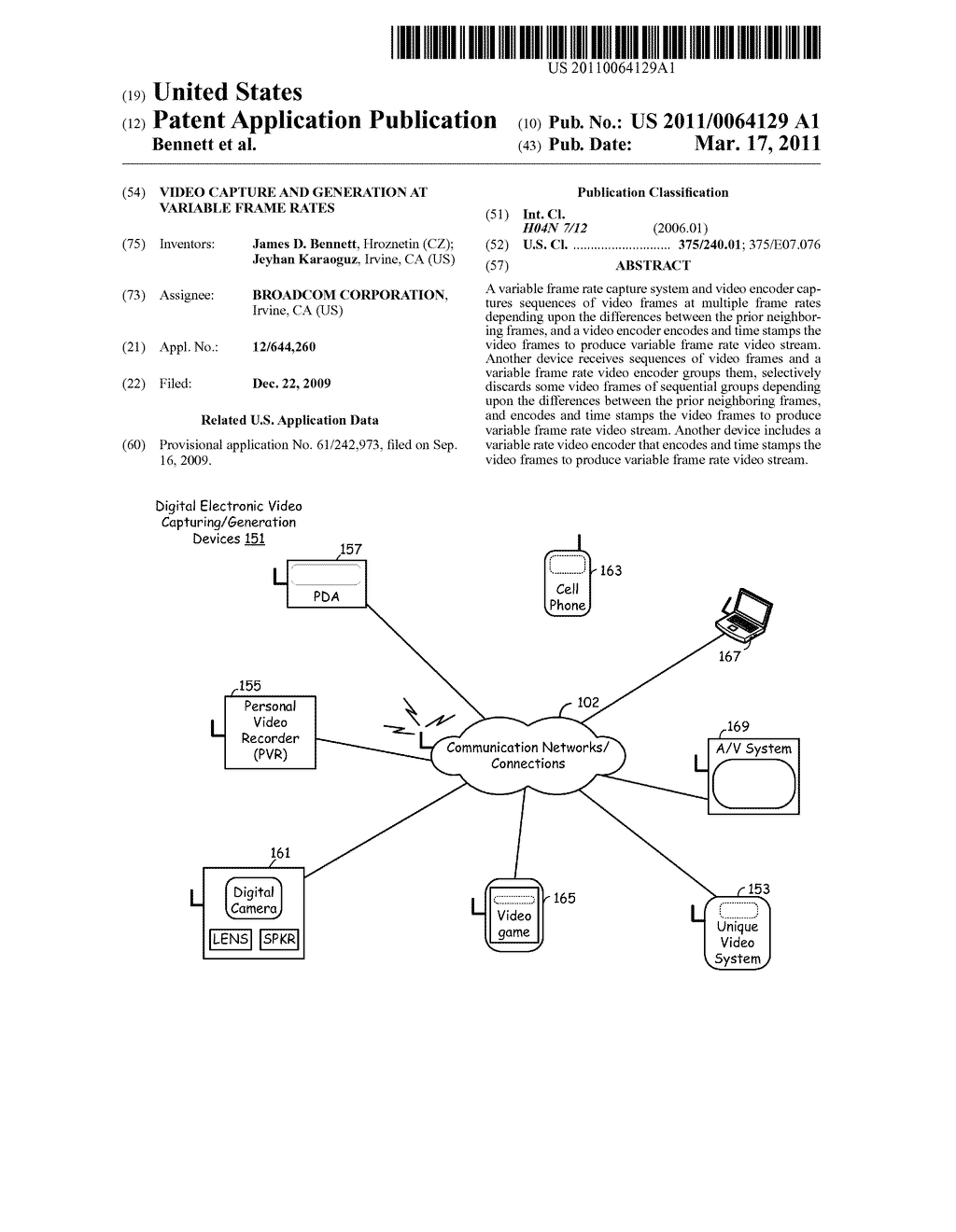 VIDEO CAPTURE AND GENERATION AT VARIABLE FRAME RATES - diagram, schematic, and image 01