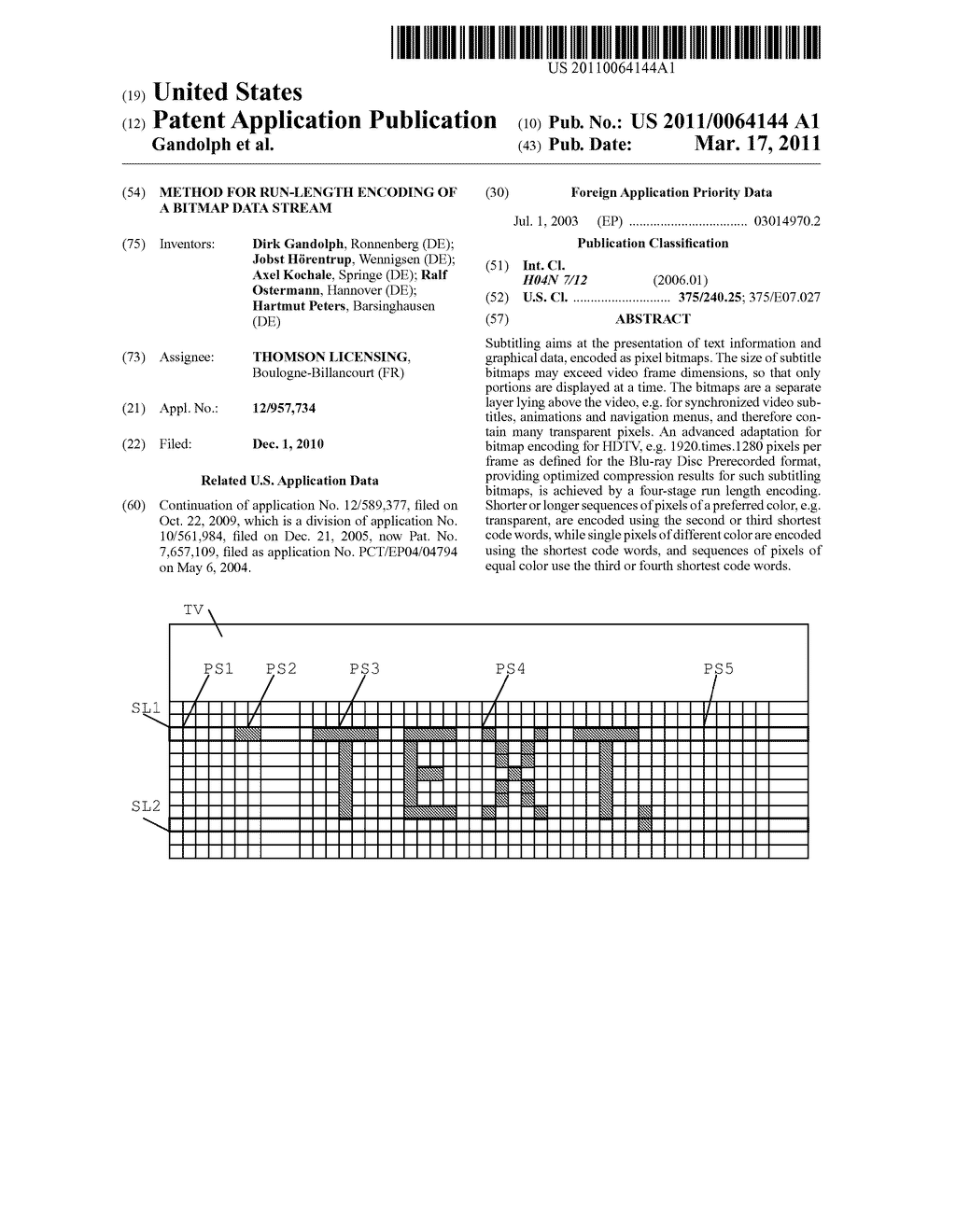 Method for Run-Length Encoding of a Bitmap Data Stream - diagram, schematic, and image 01