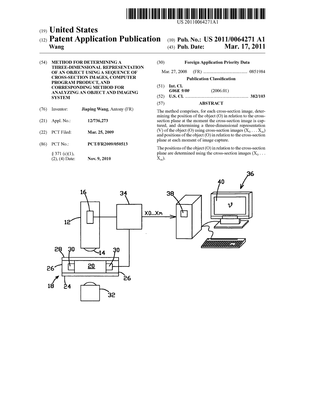 METHOD FOR DETERMINING A THREE-DIMENSIONAL REPRESENTATION OF AN OBJECT USING A SEQUENCE OF CROSS-SECTION IMAGES, COMPUTER PROGRAM PRODUCT, AND CORRESPONDING METHOD FOR ANALYZING AN OBJECT AND IMAGING SYSTEM - diagram, schematic, and image 01