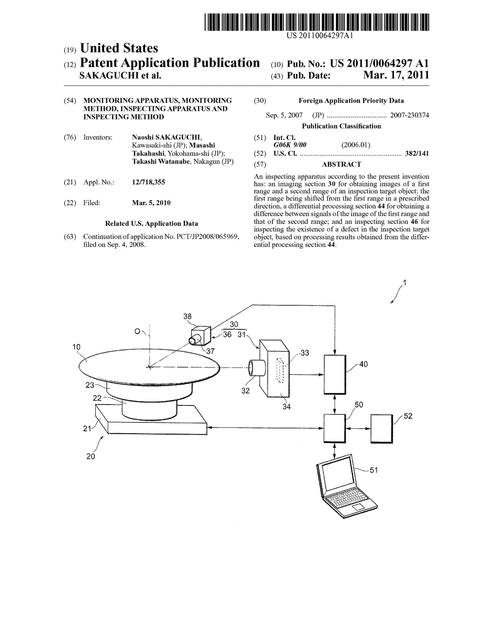 MONITORING APPARATUS, MONITORING METHOD, INSPECTING APPARATUS AND INSPECTING METHOD - diagram, schematic, and image 01