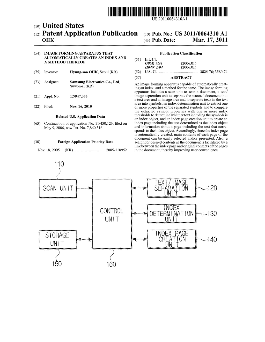 IMAGE FORMING APPARATUS THAT AUTOMATICALLY CREATES AN INDEX AND A METHOD THEREOF - diagram, schematic, and image 01