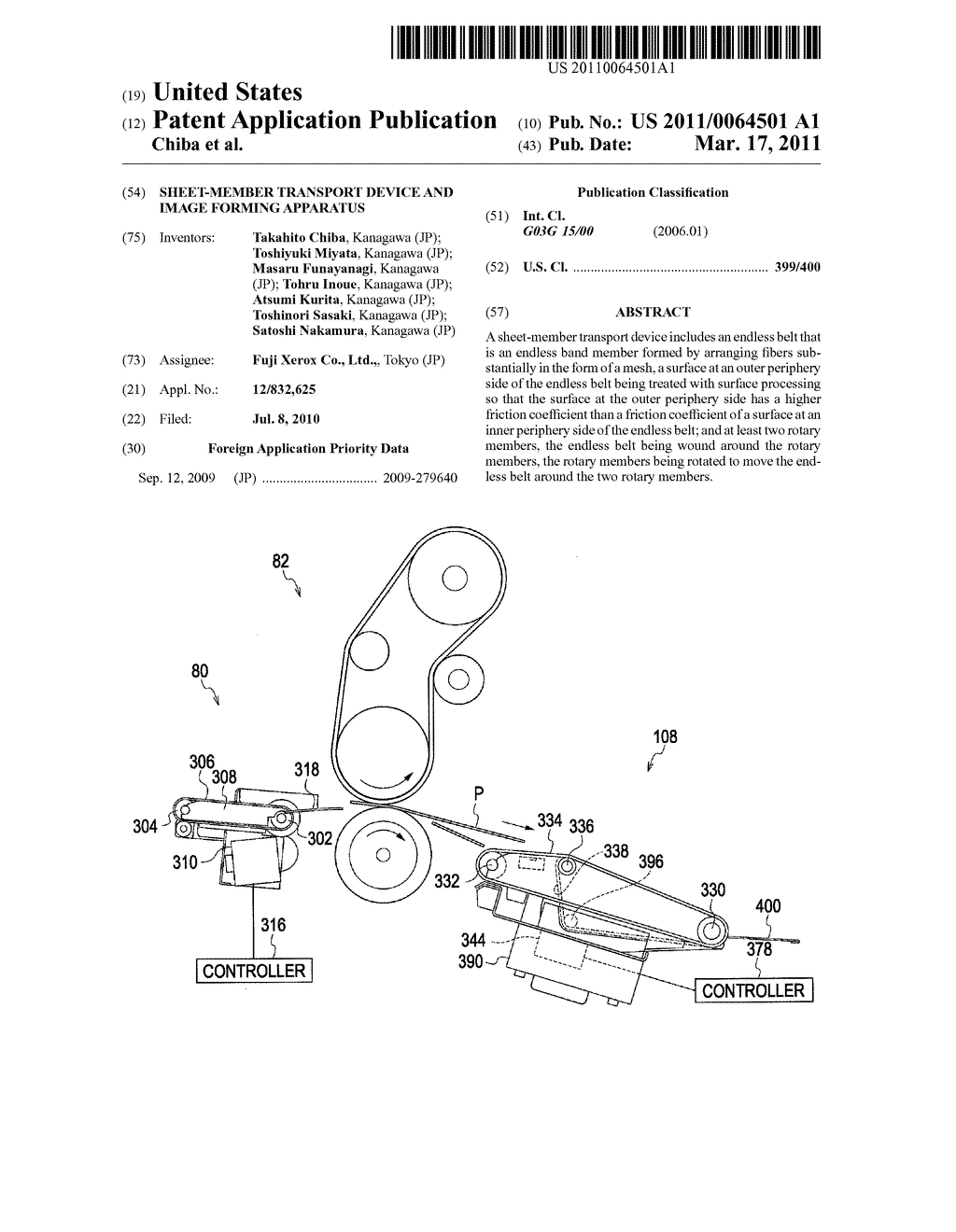 SHEET-MEMBER TRANSPORT DEVICE AND IMAGE FORMING APPARATUS - diagram, schematic, and image 01