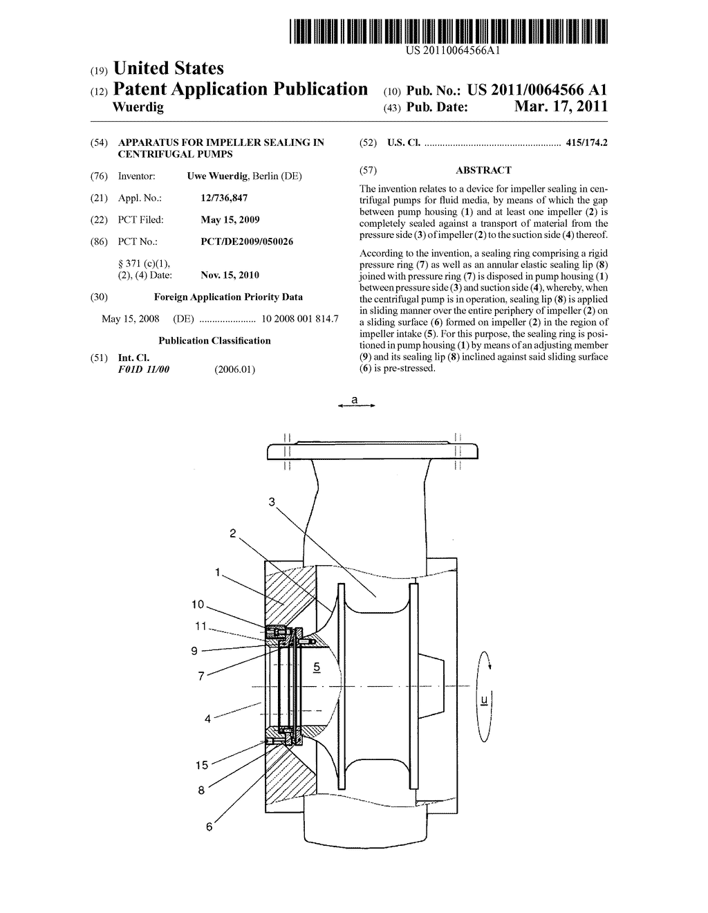 APPARATUS FOR IMPELLER SEALING IN CENTRIFUGAL PUMPS - diagram, schematic, and image 01