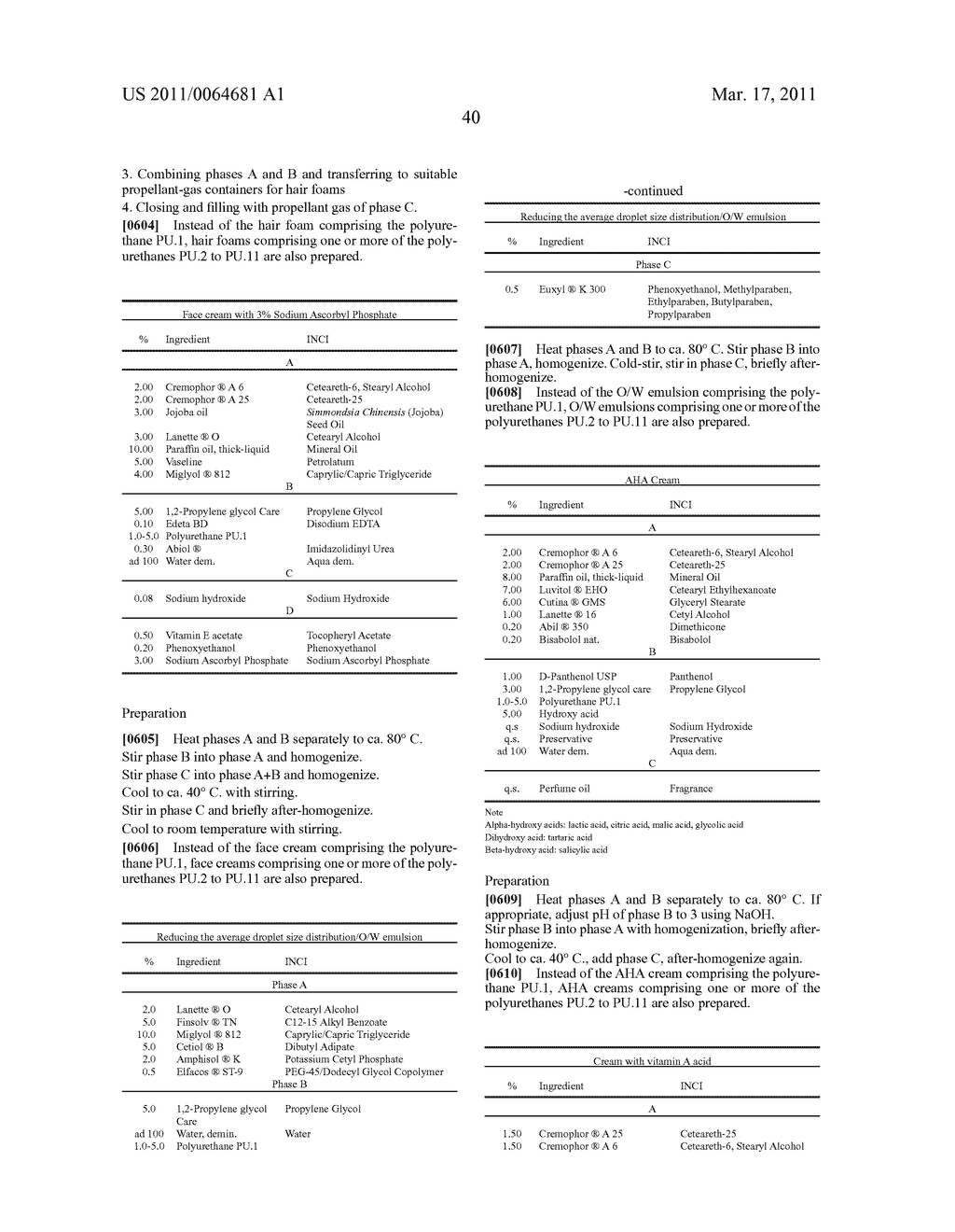 POLYURETHANES AS RHEOLOGICAL MODIFYING MEANS FOR COSMETIC PREPARATIONS - diagram, schematic, and image 41