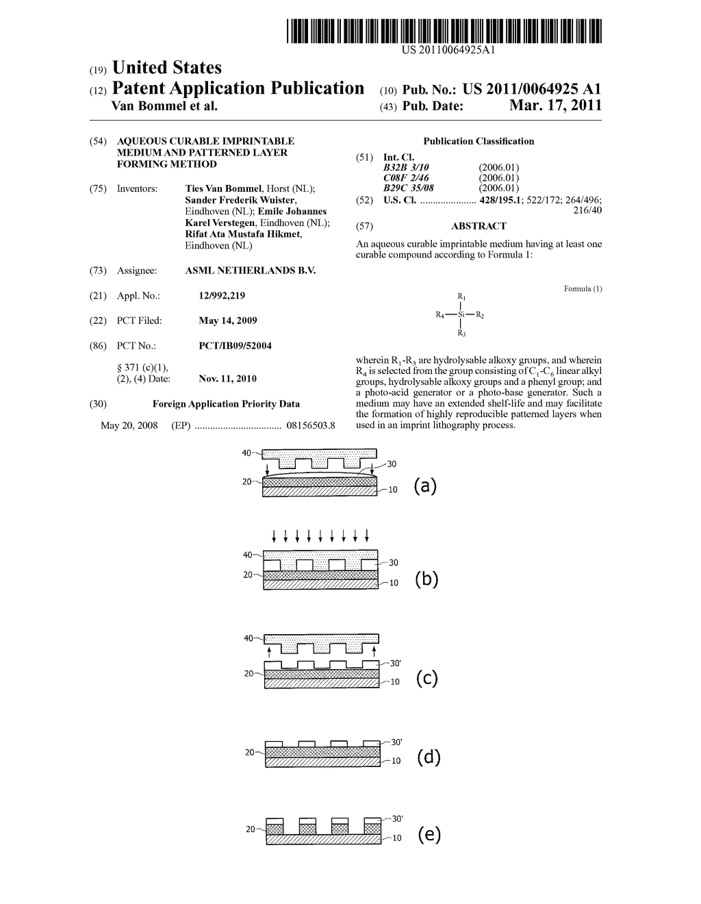 AQUEOUS CURABLE IMPRINTABLE MEDIUM AND PATTERNED LAYER FORMING METHOD - diagram, schematic, and image 01