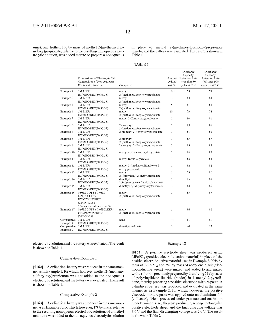 NON-AQUEOUS ELECTROLYTE FOR A LITHIUM BATTERY, LITHIUM BATTERY WHEREIN SAID ELECTROLYTE IS USED, AND HYDROXY-ACID DERIVATIVE FOR USE IN SAID ELECTROLYTE - diagram, schematic, and image 13