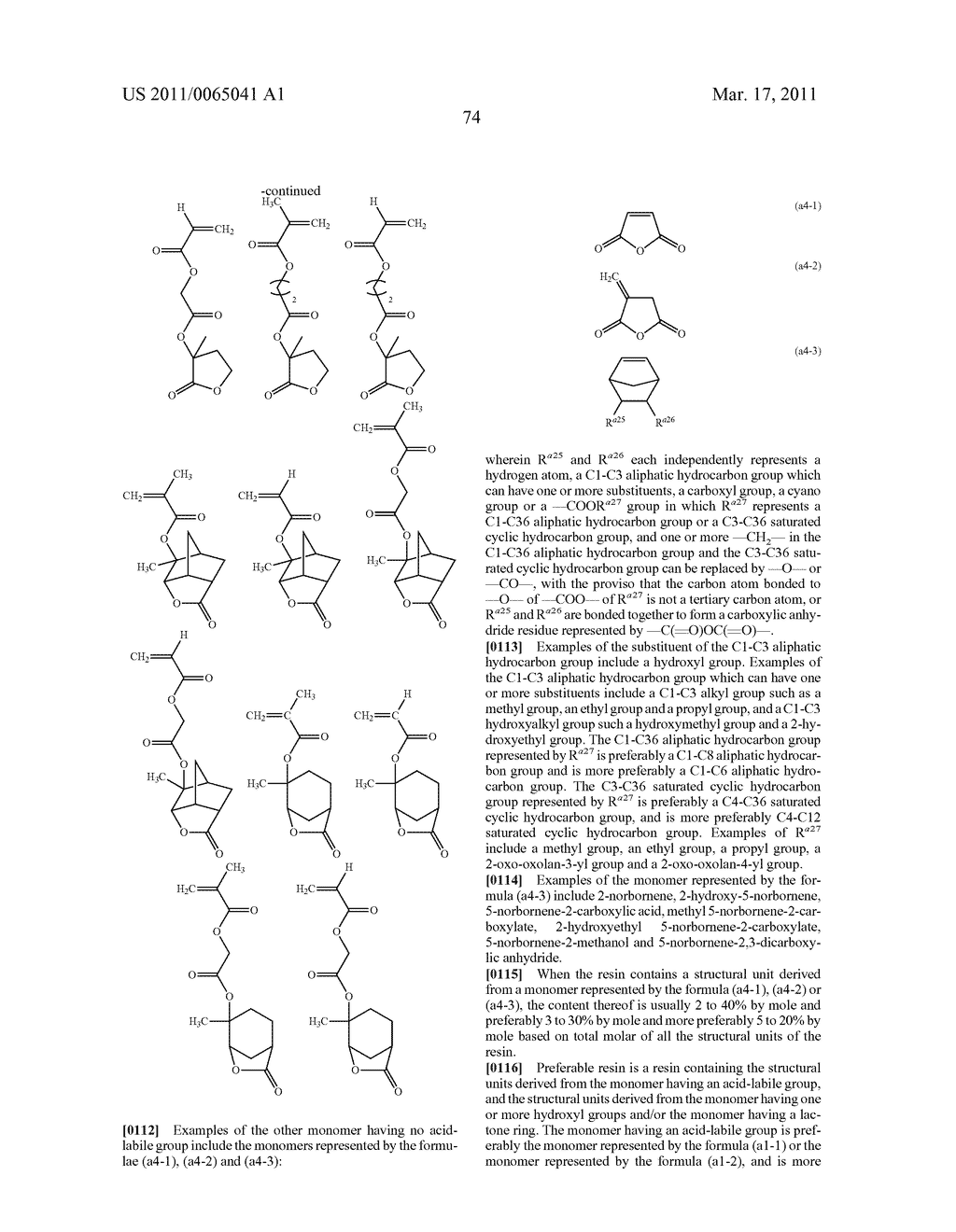 PHOTORESIST COMPOSITION - diagram, schematic, and image 75