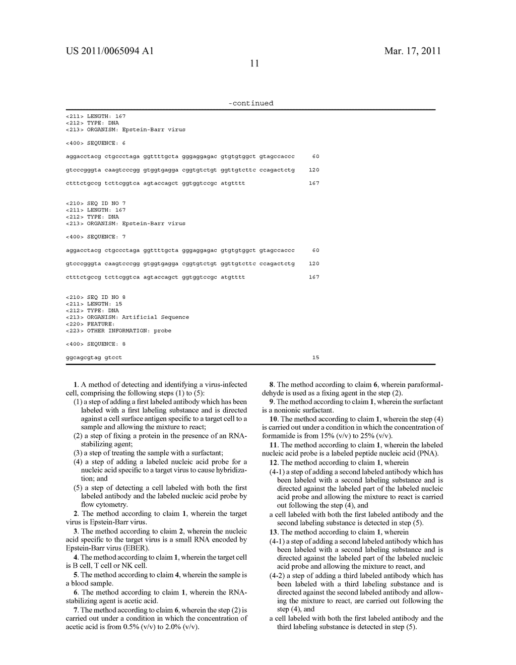 METHOD AND KIT FOR DETECTION/IDENTIFICATION OF VIRUS-INFECTED CELL - diagram, schematic, and image 22