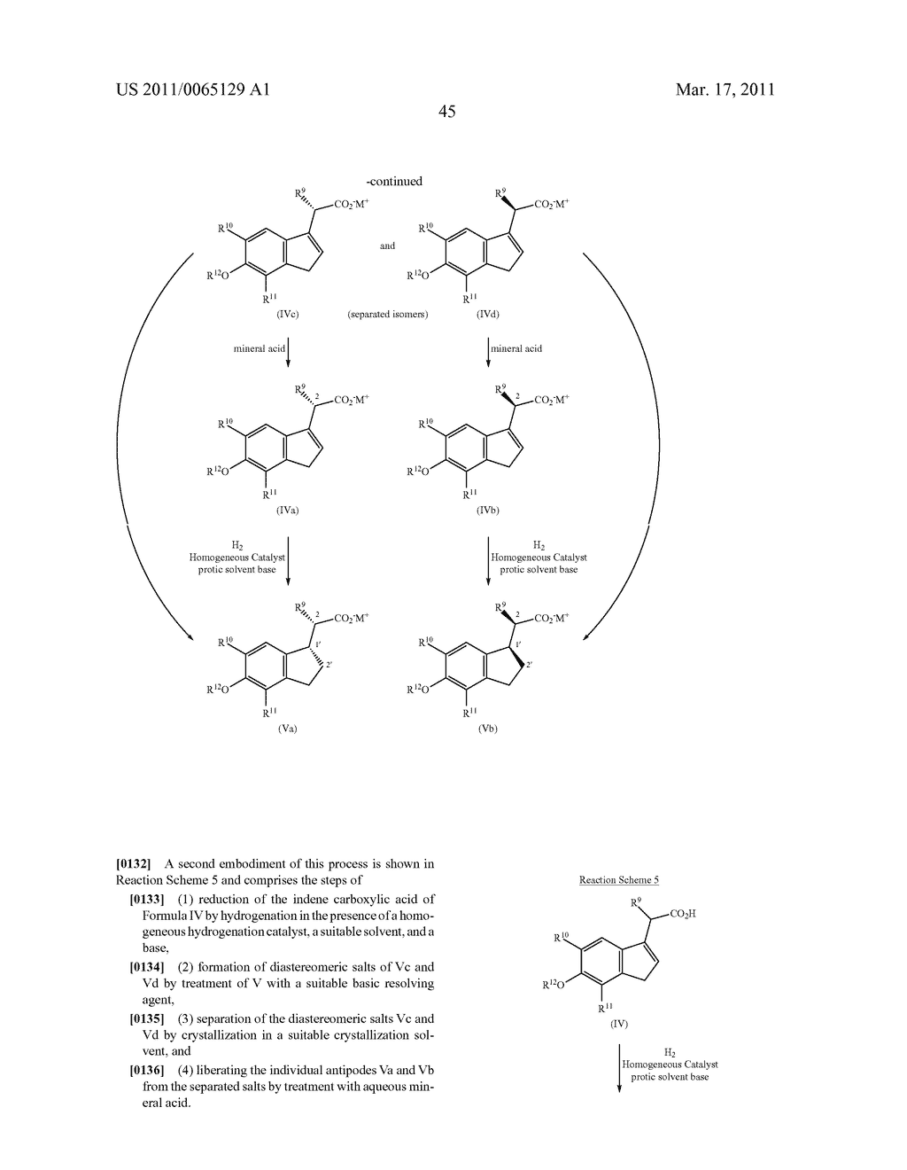INDANE ACETIC ACID DERIVATIVES AND THEIR USE AS PHARMACEUTICAL AGENTS, INTERMEDIATES, AND METHOD OF PREPARATION - diagram, schematic, and image 46