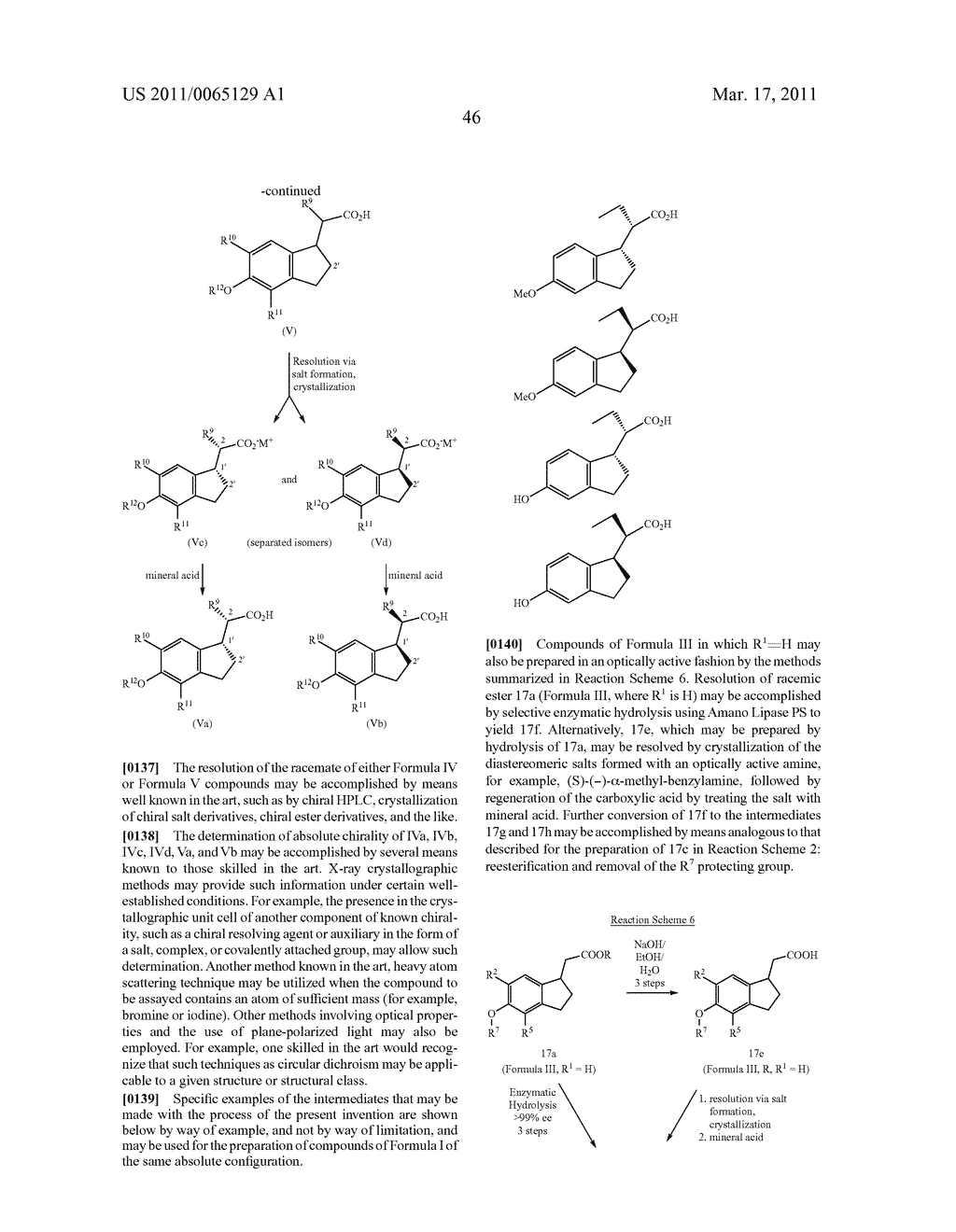 INDANE ACETIC ACID DERIVATIVES AND THEIR USE AS PHARMACEUTICAL AGENTS, INTERMEDIATES, AND METHOD OF PREPARATION - diagram, schematic, and image 47