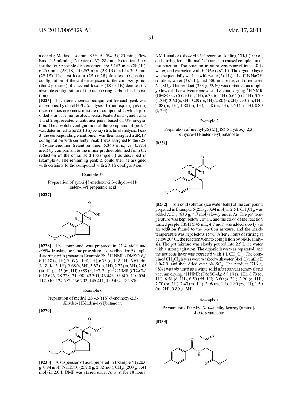 INDANE ACETIC ACID DERIVATIVES AND THEIR USE AS PHARMACEUTICAL AGENTS, INTERMEDIATES, AND METHOD OF PREPARATION - diagram, schematic, and image 52