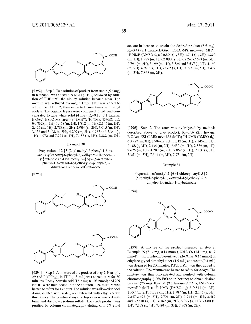 INDANE ACETIC ACID DERIVATIVES AND THEIR USE AS PHARMACEUTICAL AGENTS, INTERMEDIATES, AND METHOD OF PREPARATION - diagram, schematic, and image 60