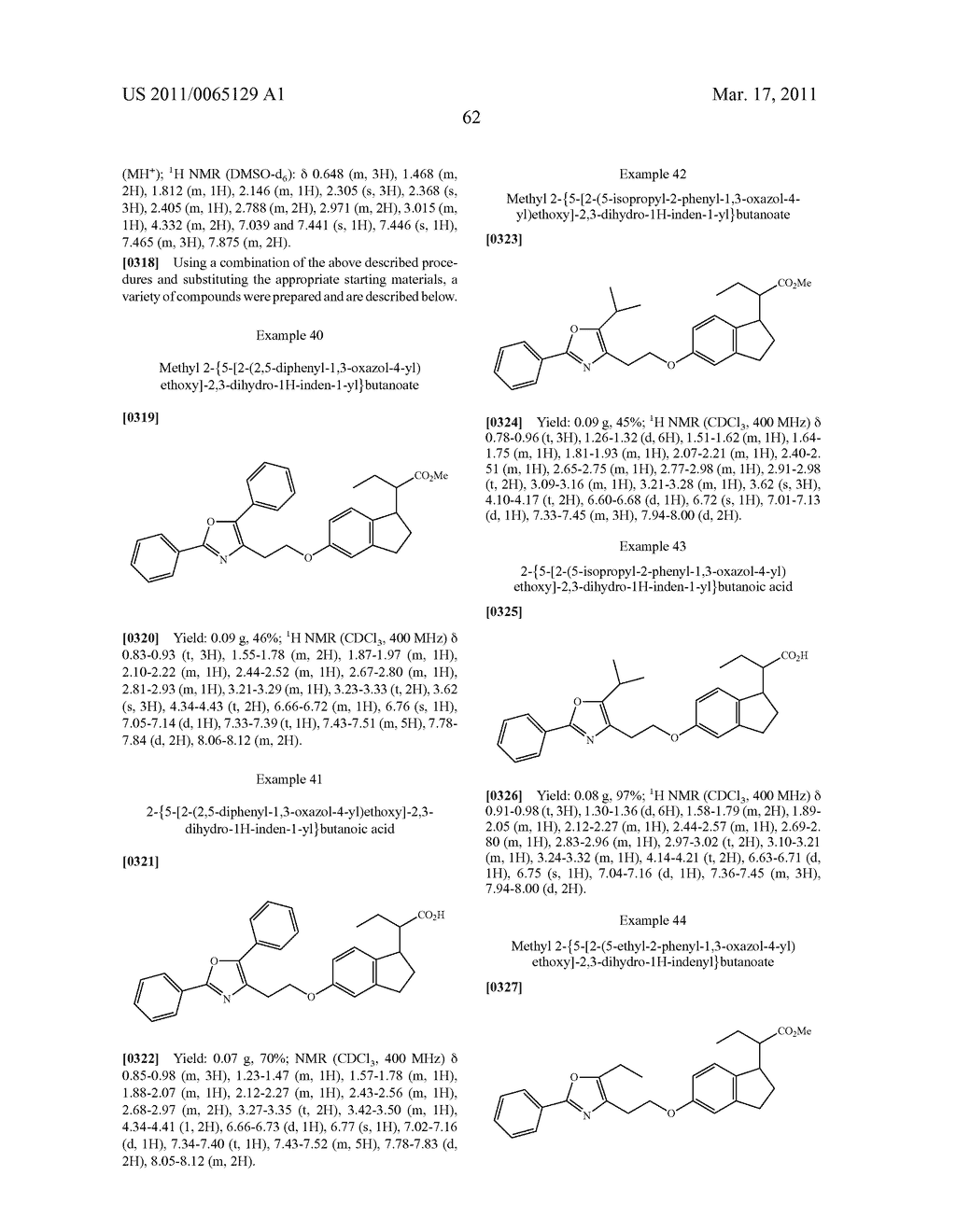 INDANE ACETIC ACID DERIVATIVES AND THEIR USE AS PHARMACEUTICAL AGENTS, INTERMEDIATES, AND METHOD OF PREPARATION - diagram, schematic, and image 63