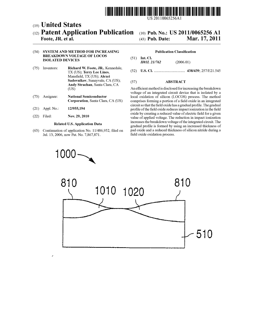 SYSTEM AND METHOD FOR INCREASING BREAKDOWN VOLTAGE OF LOCOS ISOLATED DEVICES - diagram, schematic, and image 01