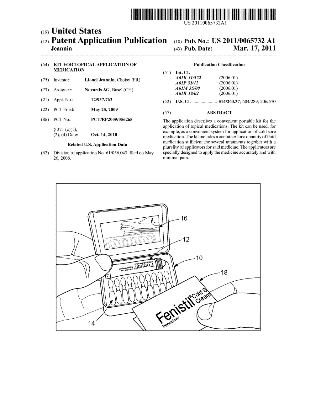 KIT FOR TOPICAL APPLICATION OF MEDICATION - diagram, schematic, and image 01