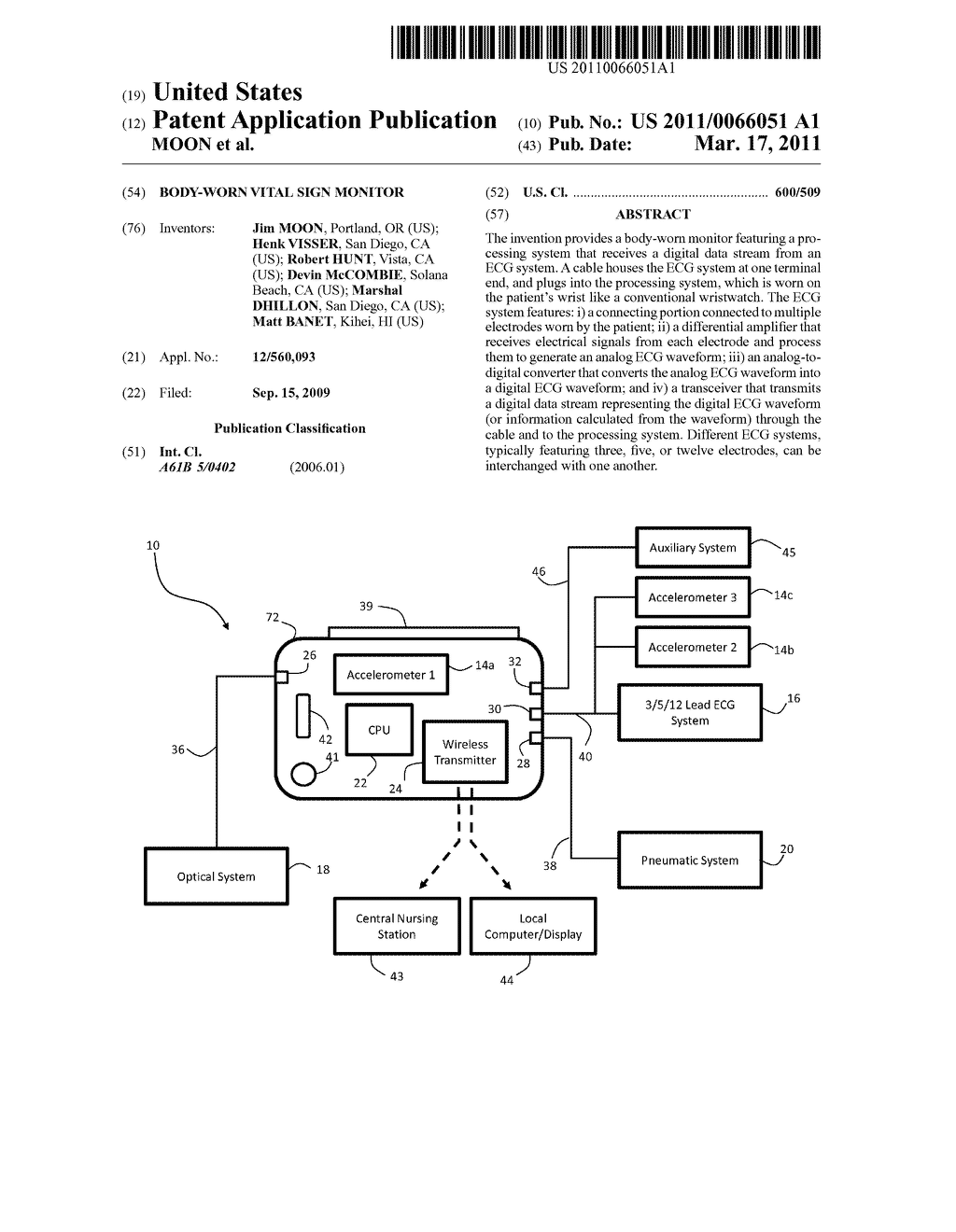 BODY-WORN VITAL SIGN MONITOR - diagram, schematic, and image 01