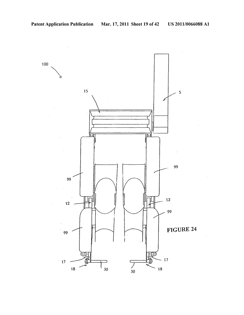 Self contained powered exoskeleton walker for a disabled user - diagram, schematic, and image 20