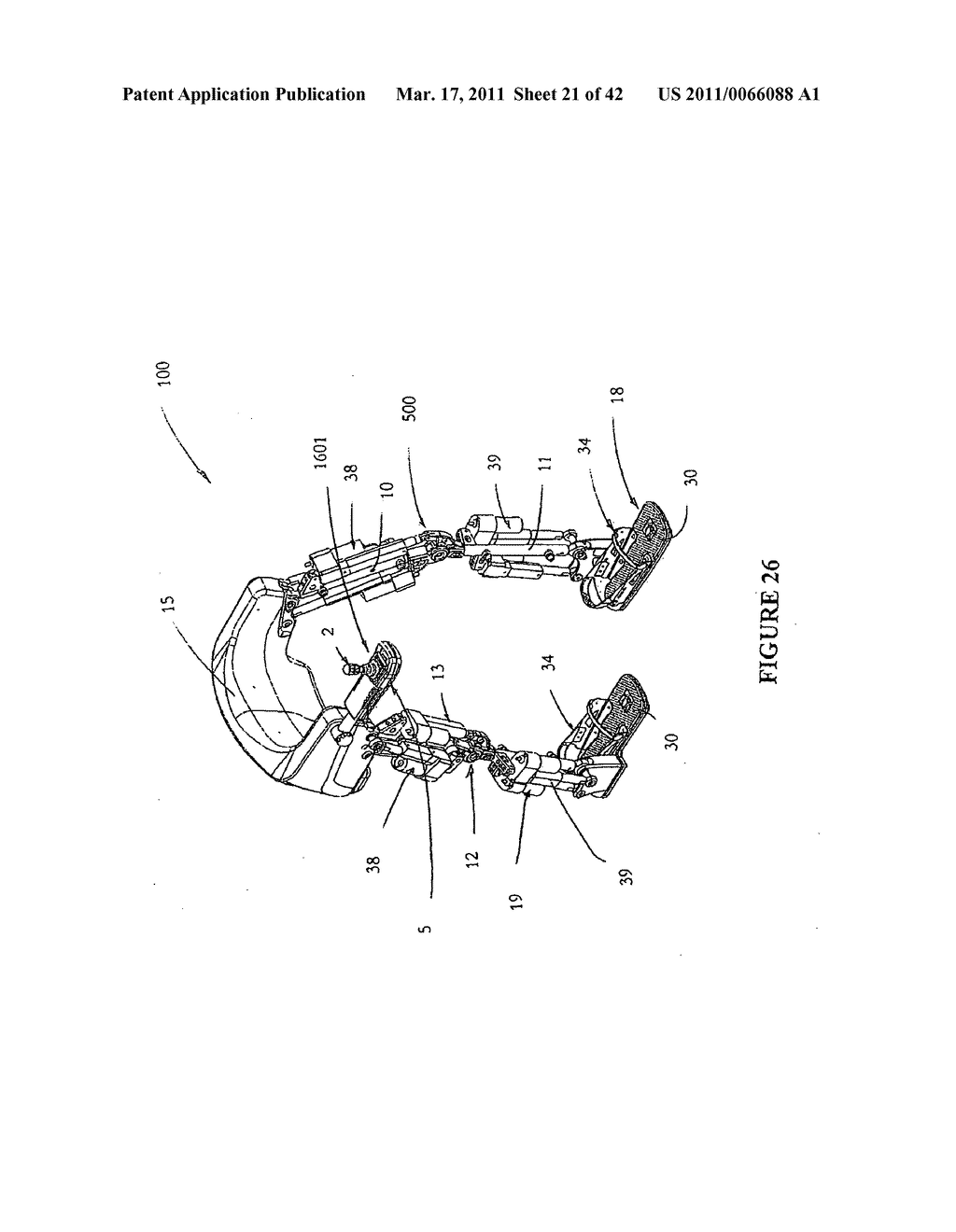 Self contained powered exoskeleton walker for a disabled user - diagram, schematic, and image 22