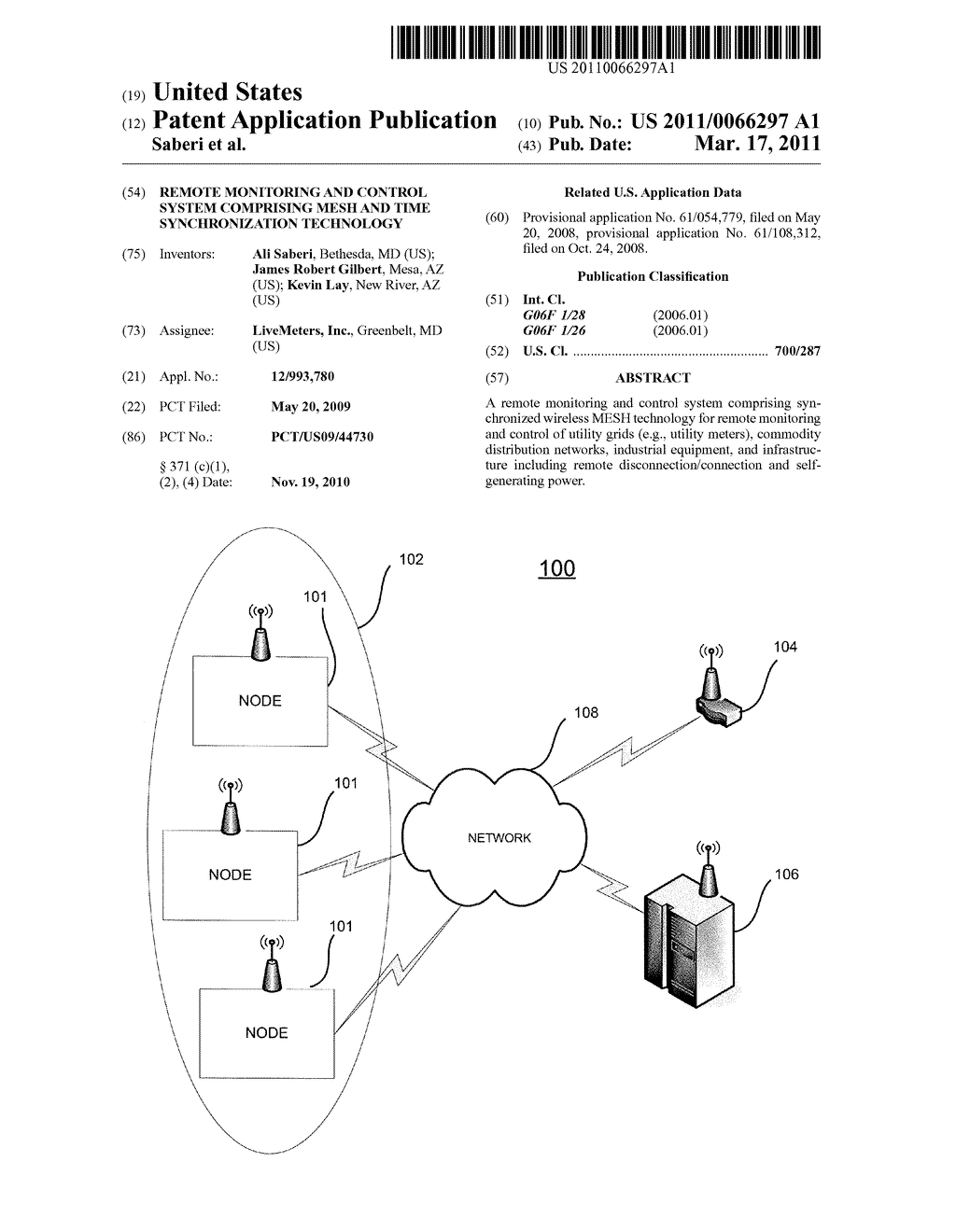 REMOTE MONITORING AND CONTROL SYSTEM COMPRISING MESH AND TIME SYNCHRONIZATION TECHNOLOGY - diagram, schematic, and image 01