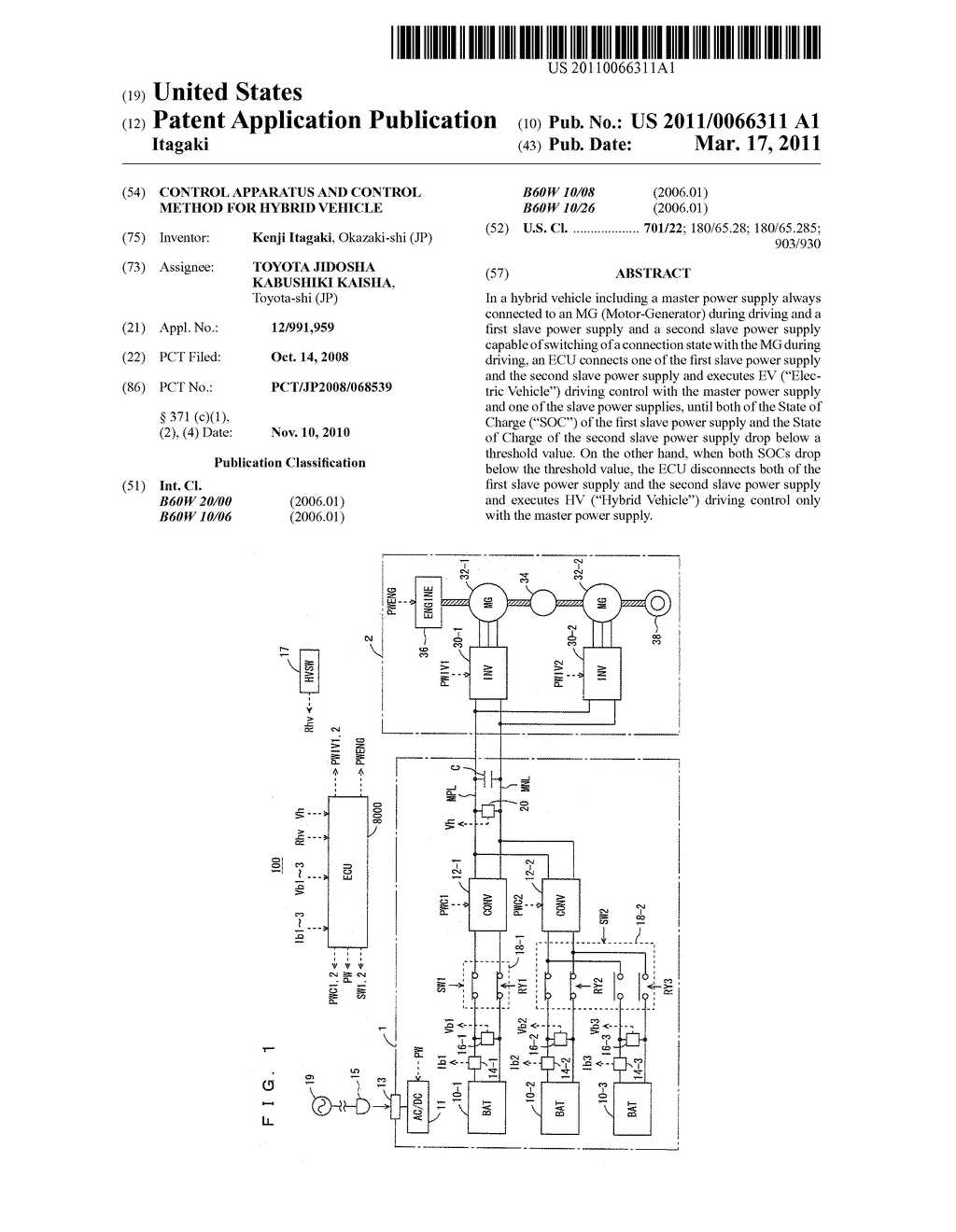 CONTROL APPARATUS AND CONTROL METHOD FOR HYBRID VEHICLE - diagram, schematic, and image 01
