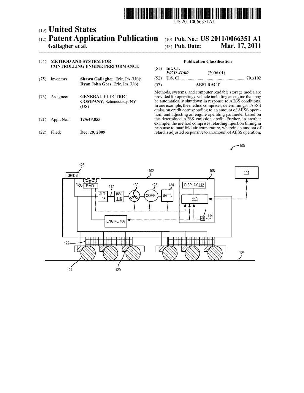 METHOD AND SYSTEM FOR CONTROLLING ENGINE PERFORMANCE - diagram, schematic, and image 01