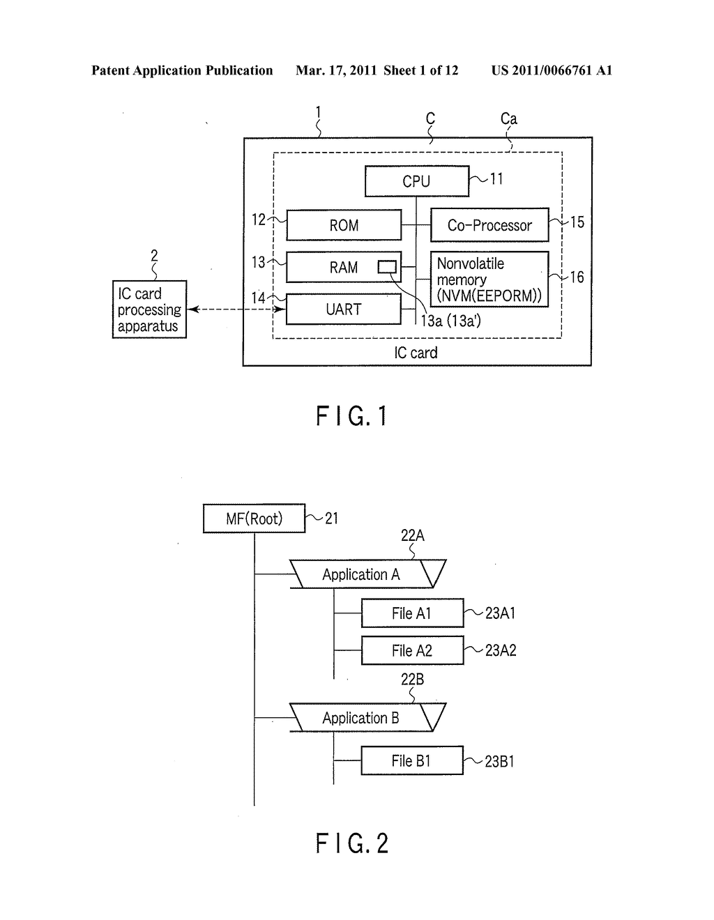 PORTABLE ELECTRONIC APPARATUS, IC CARD AND METHOD OF CONTROLLING PORTABLE ELECTRONIC APPARATUS - diagram, schematic, and image 02