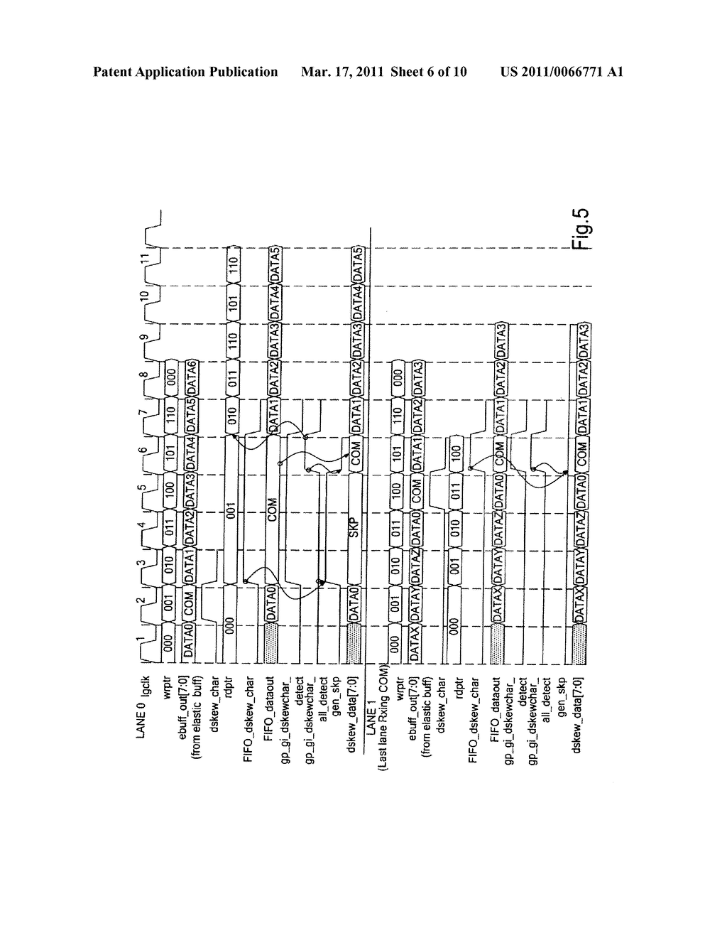 LANE TO LANE DESKEWING VIA NON-DATA SYMBOL PROCESSING FOR A SERIAL POINT TO POINT LINK - diagram, schematic, and image 07