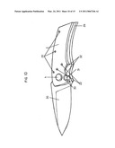 Linear slide action mechanical folding knife opening mechanism diagram and image