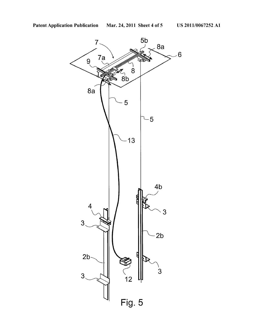 ARRANGEMENT AND METHOD FOR POSITIONING THE ALIGNMENT PLUMB LINES OF THE GUIDE RAILS OF AN ELEVATOR - diagram, schematic, and image 05