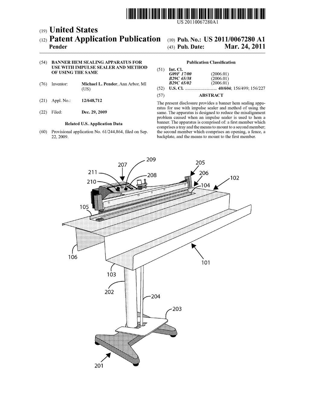 BANNER HEM SEALING APPARATUS FOR USE WITH IMPULSE SEALER AND METHOD OF USING THE SAME - diagram, schematic, and image 01