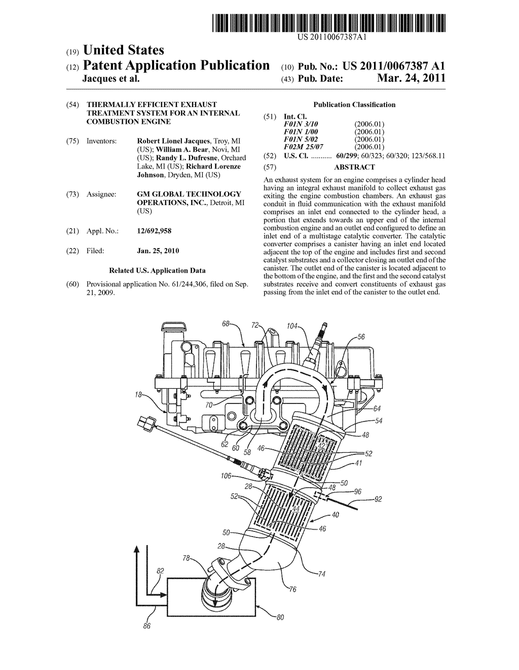 Thermally Efficient Exhaust Treatment System for an Internal Combustion Engine - diagram, schematic, and image 01