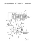 Internal combustion engine with an exhaust gas turbocharger diagram and image