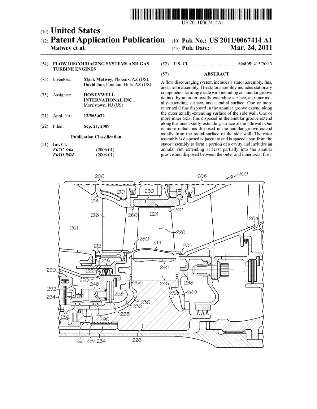 FLOW DISCOURAGING SYSTEMS AND GAS TURBINE ENGINES - diagram, schematic, and image 01