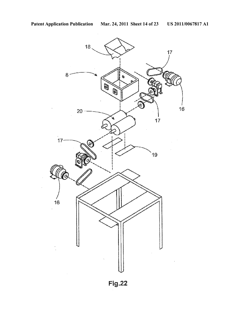 PROCEDURE AND MACHINE FOR RECONSTITUTING POWDERS OF VEGETAL ORIGIN - diagram, schematic, and image 15