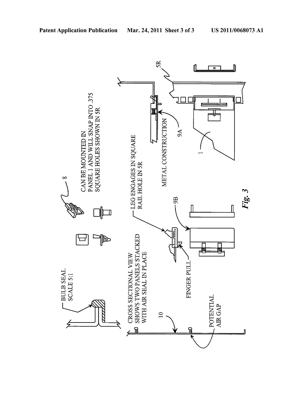 Tool-less Metal Filler Panel for a Data Rack - diagram, schematic, and image 04