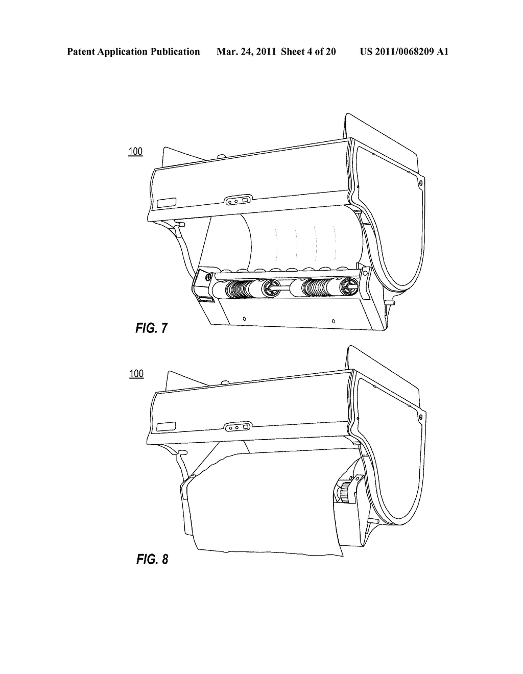 SENSING RETRACTION OF PERFORATED PAPER TOWELS WITHIN HOUSING AFTER DISPENSING - diagram, schematic, and image 05