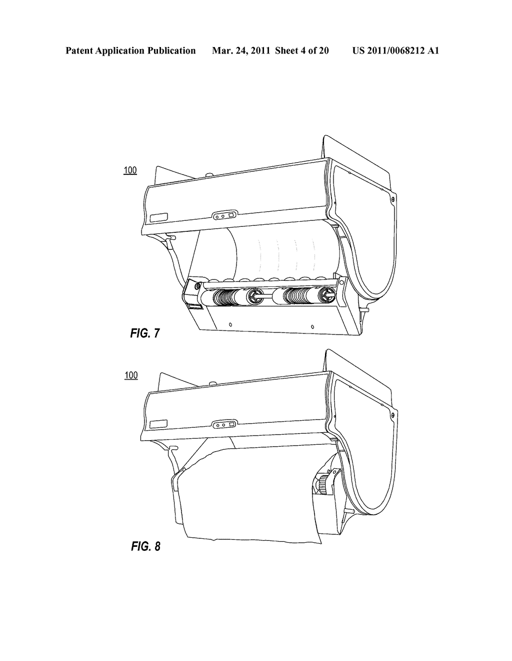 DISPENSER WITH TOWELING RECEIVED WITHIN RECESS OF LOADING DOOR - diagram, schematic, and image 05