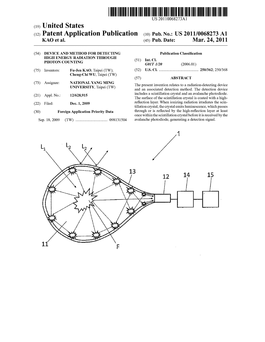 Device and Method for Detecting High Energy Radiation Through Photon Counting - diagram, schematic, and image 01