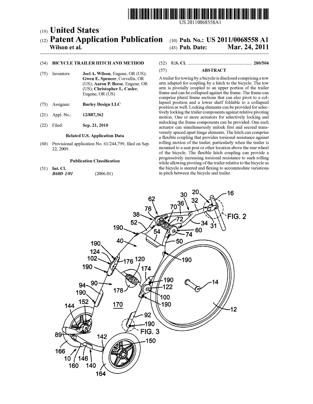 BICYCLE TRAILER HITCH AND METHOD - diagram, schematic, and image 01