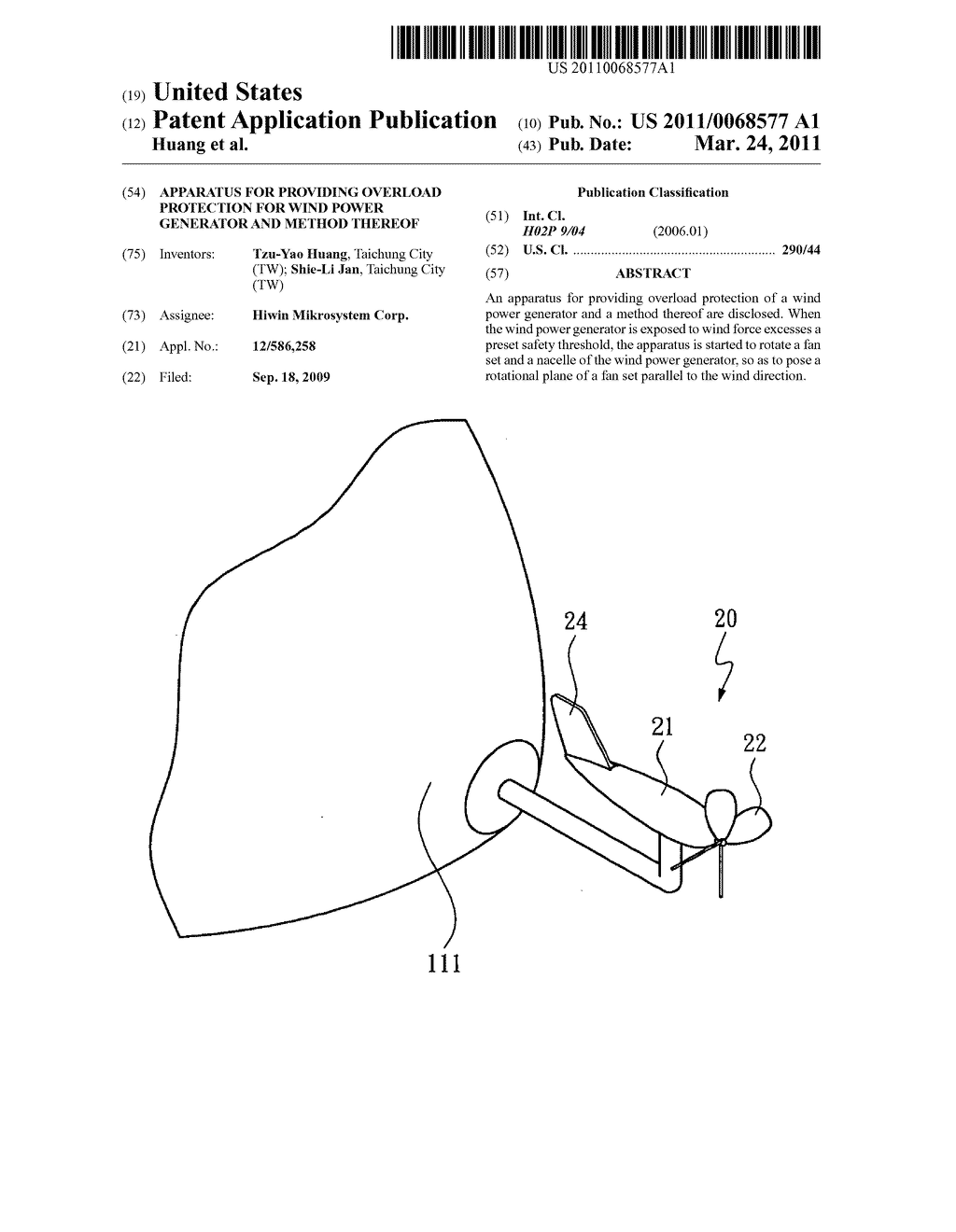 Apparatus for providing overload protection for wind power generator and method thereof - diagram, schematic, and image 01