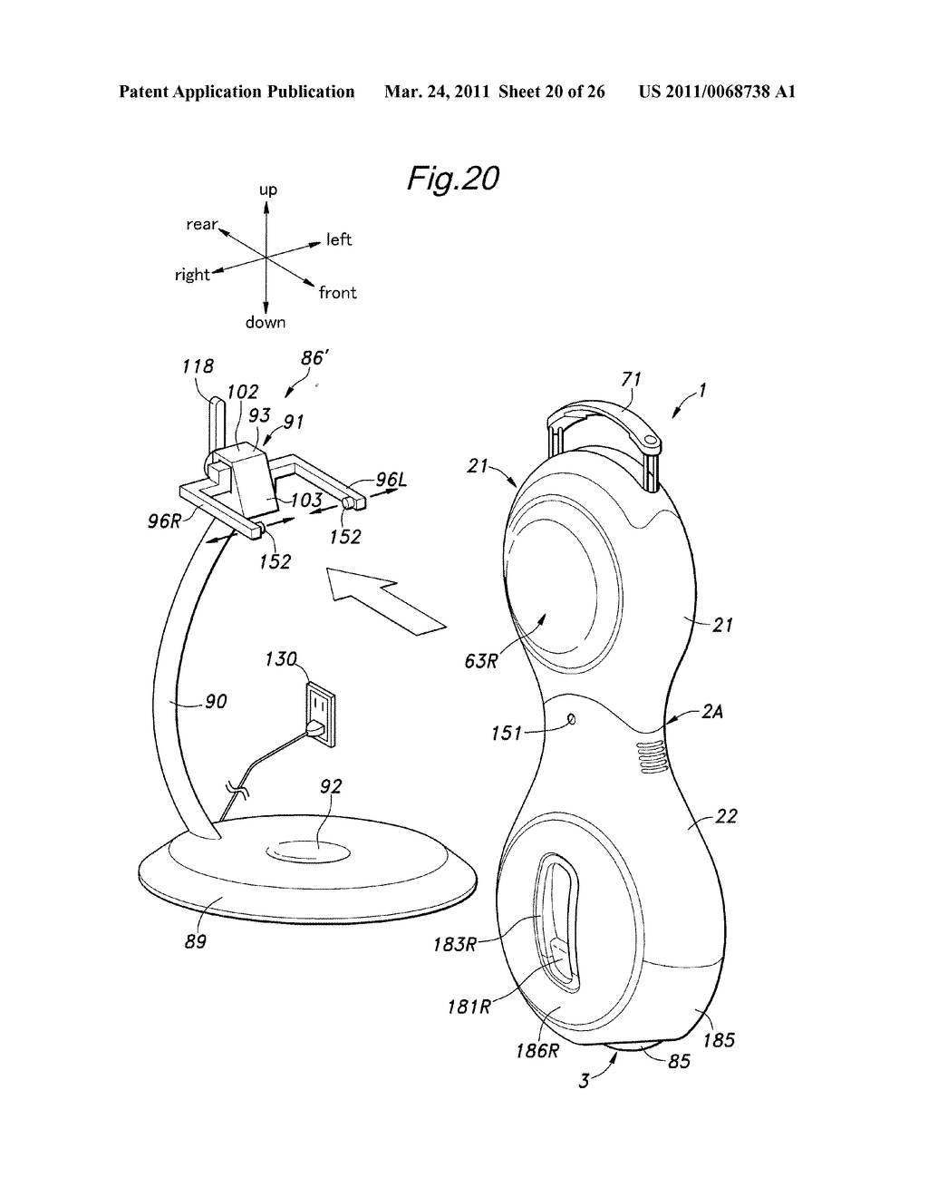 RECHARGING SYSTEM FOR A RECHARGEABLE BATTERY OF AN INVERTED PENDULUM TYPE VEHICLE - diagram, schematic, and image 21