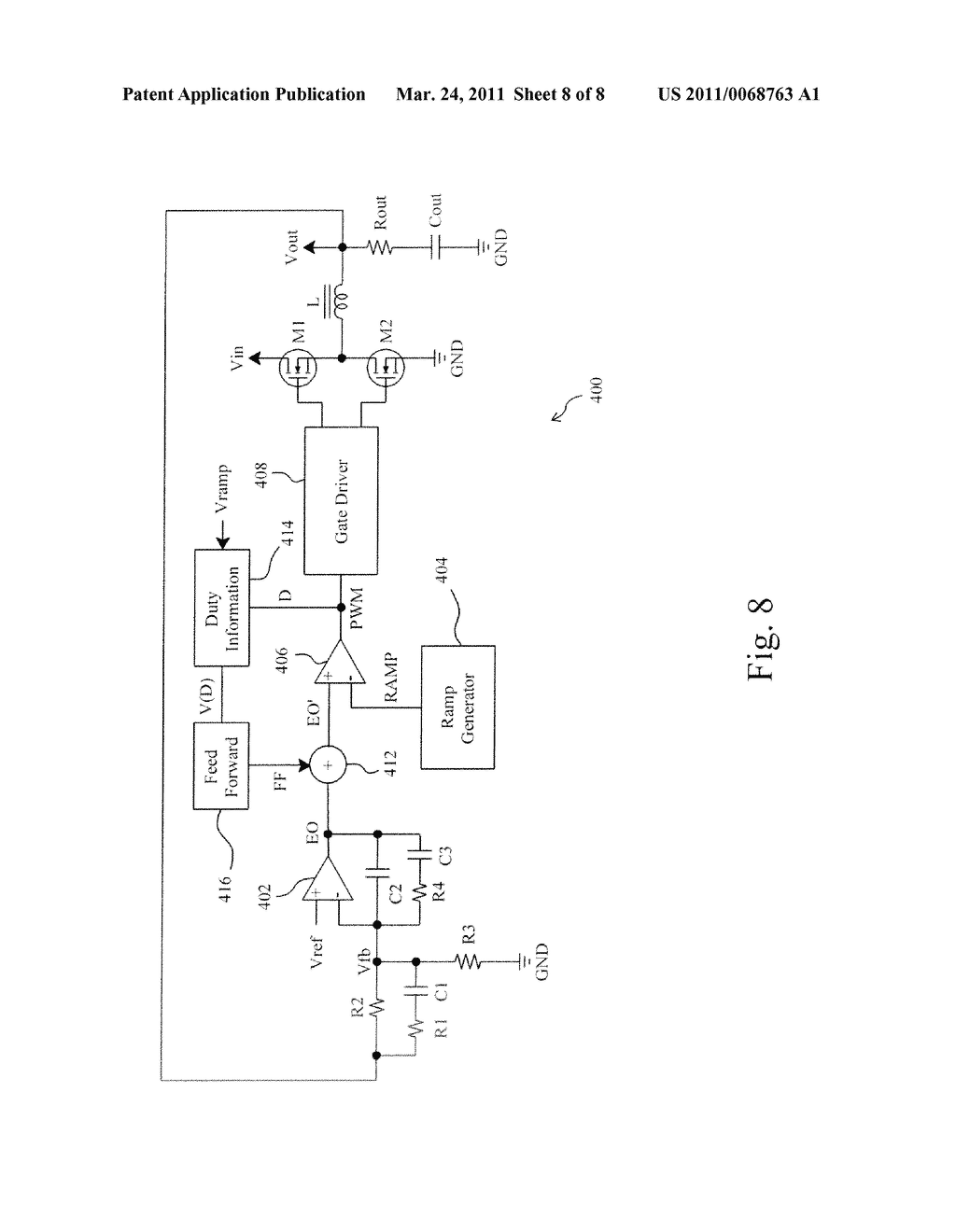 DUTY FEED FORWARD METHOD AND APPARATUS FOR MODULATING A DUTY OF A PMW SIGNAL AND POWER CONVERTING METHOD AND POWER CONVERTER USING THE SAME - diagram, schematic, and image 09