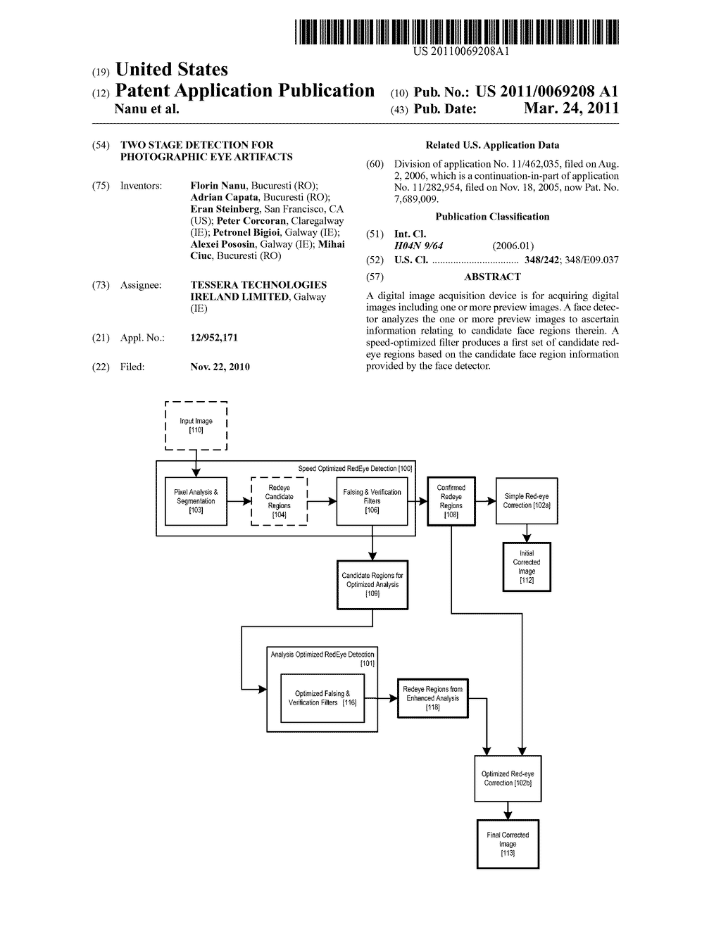 Two Stage Detection For Photographic Eye Artifacts - diagram, schematic, and image 01