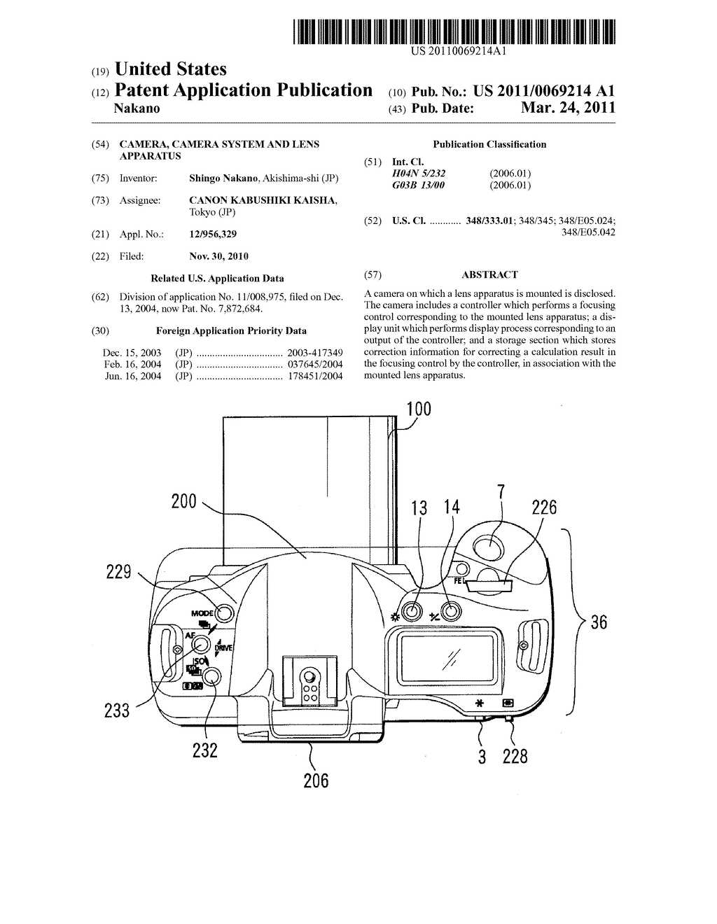 CAMERA, CAMERA SYSTEM AND LENS APPARATUS - diagram, schematic, and image 01