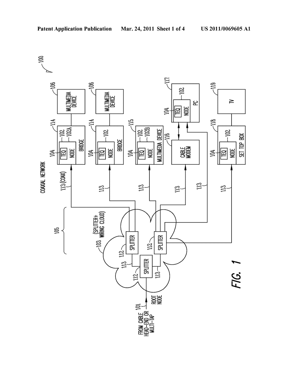 COAXIAL NETWORK COMMUNICATION NODE AND METHODS FOR COMMUNICATING MULTIMEDIA OVER A COAXIAL NETWORK WITH REDUCED-LENGTH CYCLIC PREFIXES - diagram, schematic, and image 02