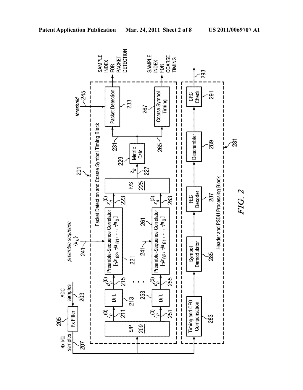 PACKET DETECTION AND COARSE SYMBOL TIMING FOR ROTATED DIFFERENTIAL M-ARY PSK MODULATED PREAMBLE SIGNAL - diagram, schematic, and image 03