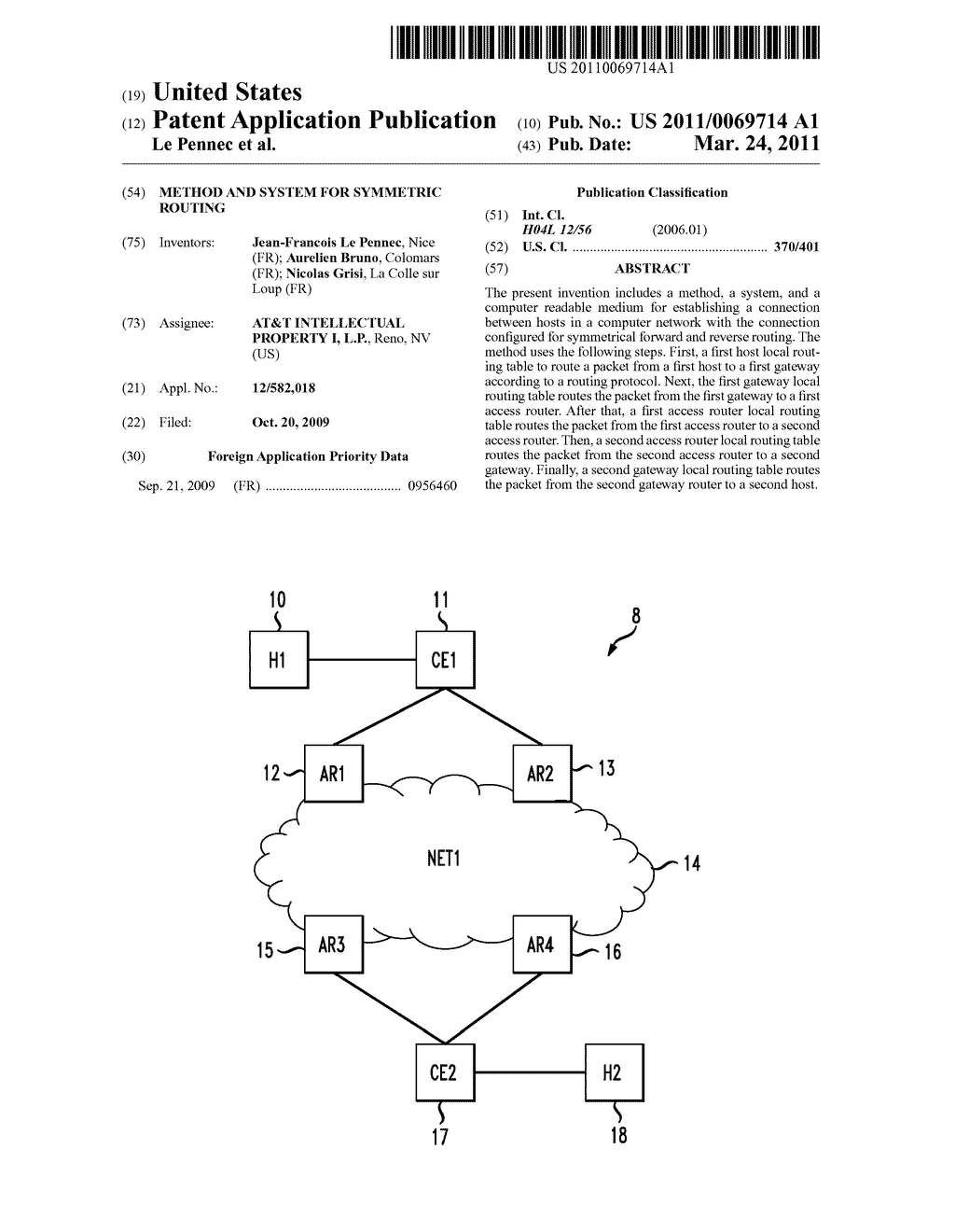 METHOD AND SYSTEM FOR SYMMETRIC ROUTING - diagram, schematic, and image 01